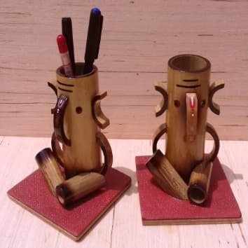 3D BAMBOO GANESH PEN HOLDER