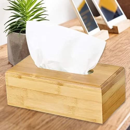 Bamboo Tissue Holder