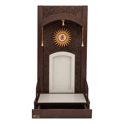 CREATA POOJAGHAR Designer Veneer Based Home Temple with Melamine Polish