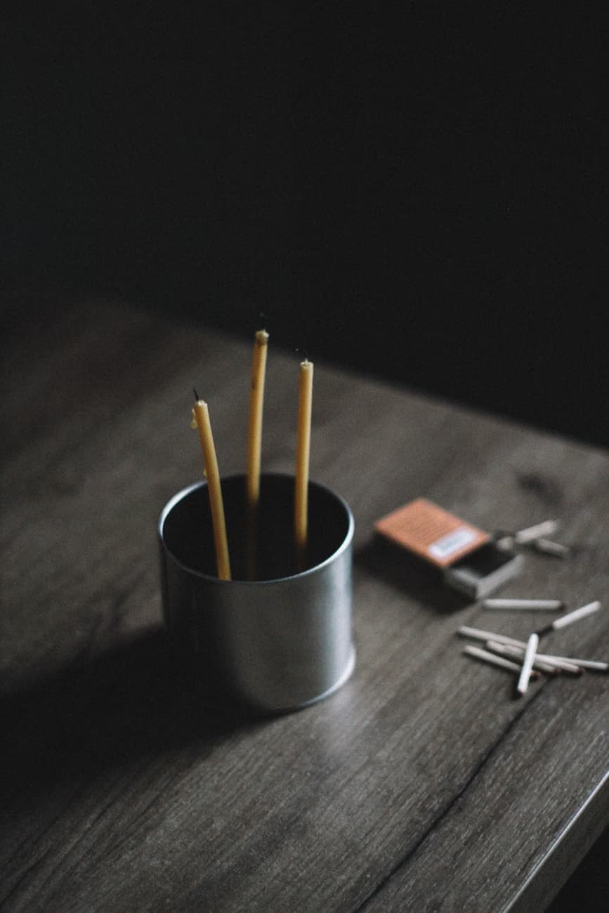 Wooden Matchbox and Candle Holder