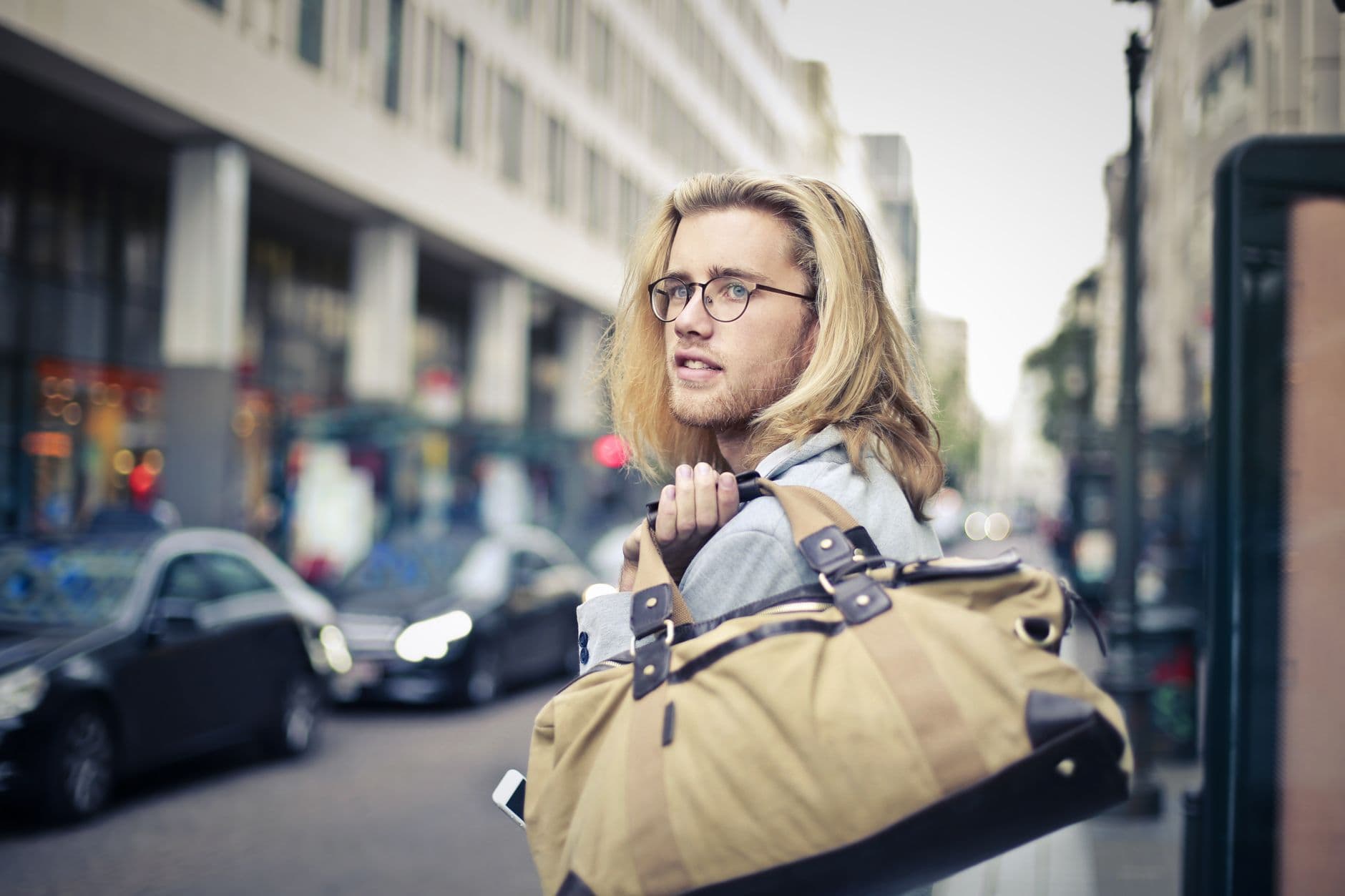 Full Grain Leather Weekender Duffle Bag