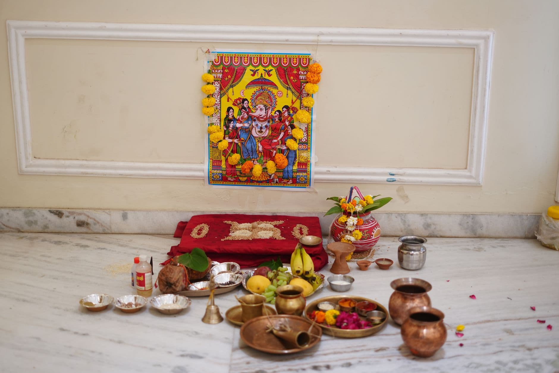 Brass Pooja Items Set
